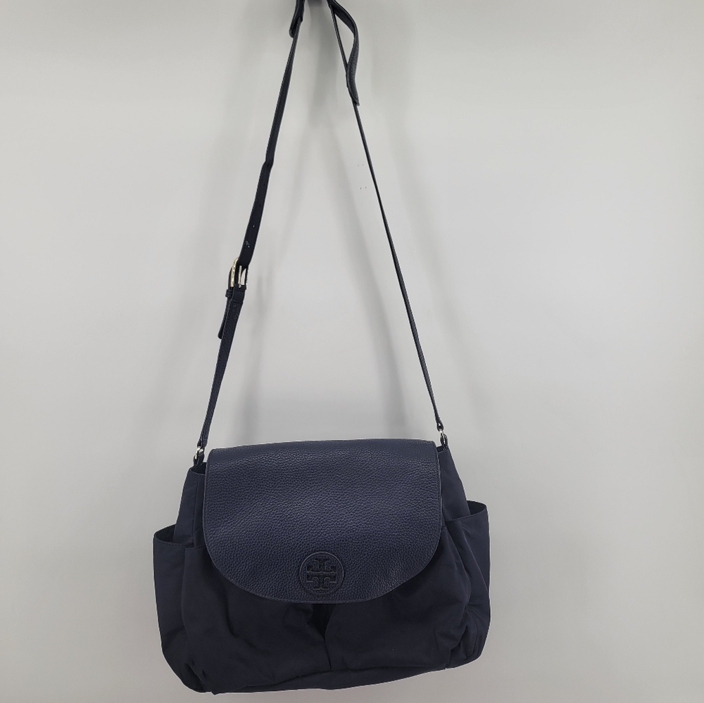 Tory Burch Navy Blue Thea Nylon Messenger Diaper Bag - Picture 3 of 11